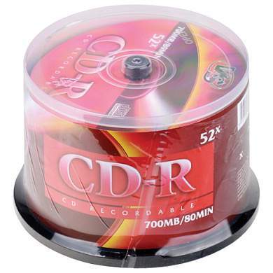 Диски CD-R VS 700 Mb 52x Cake Box (упаковка на шпиле), КОМПЛЕКТ 50 шт., VSCDRCB5001 (арт. 511540)