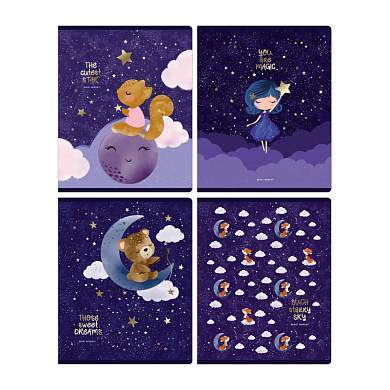 Тетрадь 48л., А5, клетка BG "Sweet dreams", тиснение фольгой (арт. 342103)