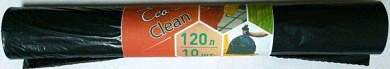 Мешки для мусора Ecoclean 120л/10шт, 28мк, ПВД, рулон, арт.2630 Концепция Быта (арт. 554659)