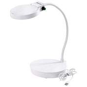 Лупа настольная с LED-ПОДСВЕТКОЙ, диаметр 110 мм, увеличение 3, корпус белый, BRAUBERG, 455930 (арт. 455930)