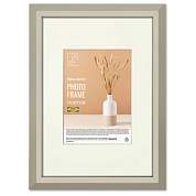 Рамка 21х30 см с паспарту 13х18 см, небьющаяся, аналог IKEA, багет 26 мм, МДФ, BRAUBERG "Zool", серая, 391377 (арт. 391377)