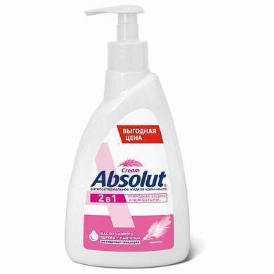 Мыло-крем жидкое антибактериальное 500 г ABSOLUT "Нежное 2 в 1", пантенол, пуш-пул, 5213 (арт. 608732)