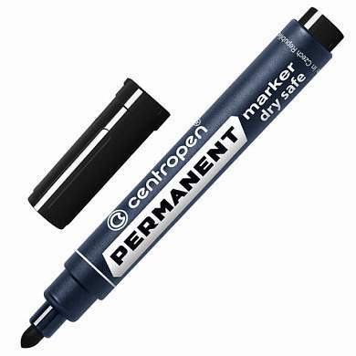 Маркер перманентный CENTROPEN 8510, ЧЕРНЫЙ, круглый наконечник, 2,5 мм, 8510, 5 8510 0112 (арт. 151100)