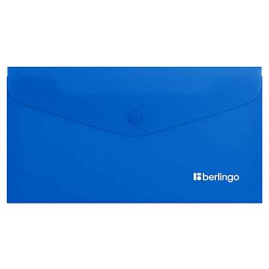 Папка-конверт на кнопке Berlingo "Soft Touch", C6, 200мкм, софт-тач, синяя (арт. 369435)