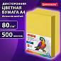 Бумага цветная BRAUBERG, А4, 80 г/м2, 500 л., интенсив, желтая, для офисной техники, 115216 (арт. 115216)