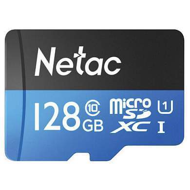 Карта памяти microSDXC 128 ГБ NETAC P500 Standard, UHS-I U1, 90 Мб/с (class 10), адаптер, NT02P500STN-128G-R (арт. 513724)