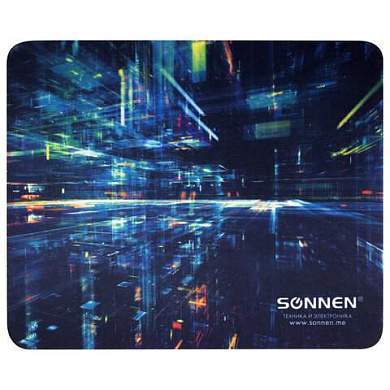 Коврик для мыши SONNEN "SINGULARITY", резина + ткань, 220х180х3 мм, 513293 (арт. 513293)