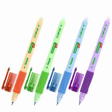Ручка стираемая гелевая с эргономичным грипом BRAUBERG KIDS "RESTART COLOR", СИНЯЯ, игольчатый пишущий узел 0,5 мм, линия 0,35 мм, 144097 (арт. 144097)