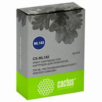 Картридж матричный CACTUS (CS-ML182) для Oki ML-182/192/280/320/390, черный (арт. 364170)