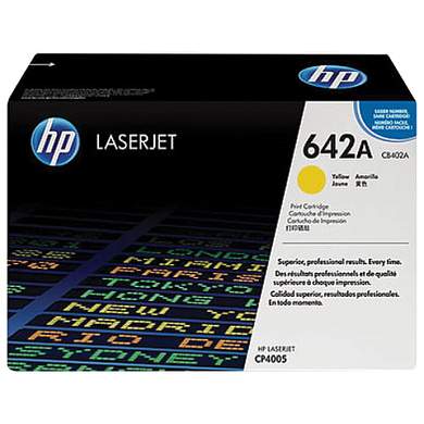 Картридж лазерный HP (CB402A) ColorLaserJet CP4005, желтый, оригинальный, ресурс 7500 стр. (арт. 360622)