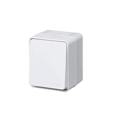 Schneider AtlasDesign Profi54 выкл. ОУ 1 кл. бел. (пл.осн., IP54, IK08) (12!) ATN540111 (арт. 818380)