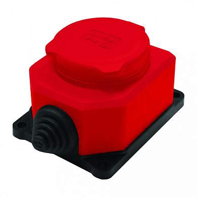 UNIVersal розетка прямая ОУ 1гн. с загл. каучук (красная) 2P+PE 1x16 220-240V IP44 3075 (РФ) (арт. 889048)