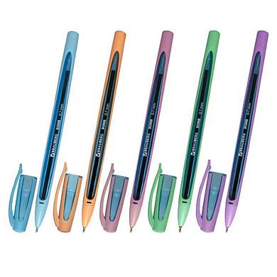 Ручка шариковая масляная BRAUBERG "BOMB GT Pastel", СИНЯЯ, прорезиненный корпус ассорти, узел 0,7 мм, линия письма 0,35 мм, 143347 (арт. 143347)
