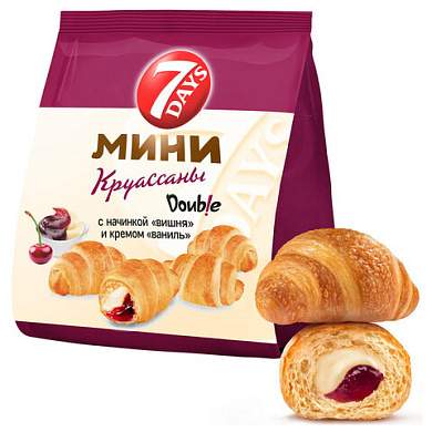 Круассаны мини 7DAYS крем "Ваниль-вишня", 265 г, V2848 (арт. 625122)