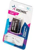 Аккумулятор Космос 6F22/Крона/9V Li-ion 1200mWh (~1000mAh) прямой заряд через USB-C BL1 KOCLi9V1200mAh1BL (арт. 913546)