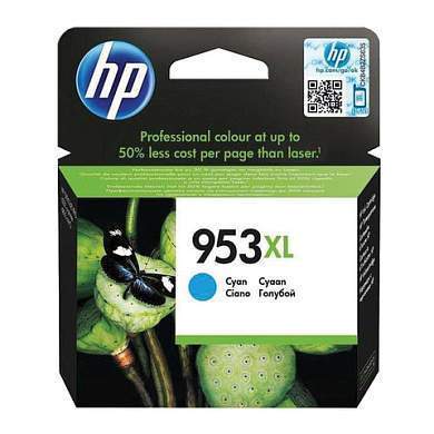 Картридж струйный HP (F6U16AE) Officejet Pro 8710/8210, №953XL, голубой, увеличенный ресурс 1600 стр., оригинальный (арт. 362290)