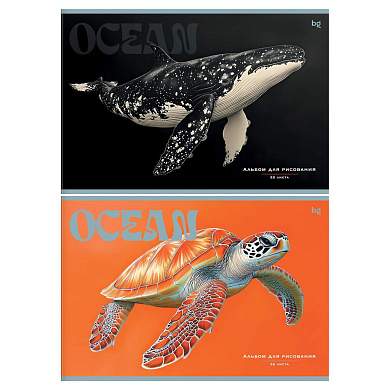 Альбом для рисования 32л., А4, на скрепке BG "Ocean" (арт. 378688)