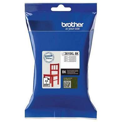 Картридж струйный BROTHER (LC3619XLBK) для MFC-J3530DW/J3930DW, черный, оригинальный, ресурс 3000 страниц (арт. 363569)