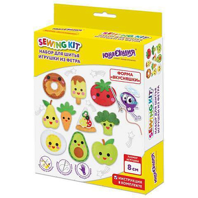 Набор для шитья игрушки из фетра "Вкусняшки", 10 игрушек, ЮНЛАНДИЯ, 664734 (арт. 664734)