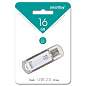 Память Smart Buy "V-Cut" 16GB, USB 2.0 Flash Drive, серебристый (металл. корпус ) (арт. 222379)