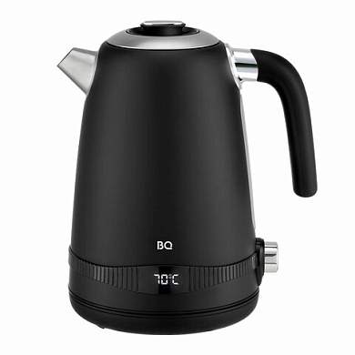 Чайник BQ (БИ-КЬЮ) KT1724SW, 1,7 л, 2200 Вт, закрытый нагревательный элемент, ТЕРМОРЕГУЛЯТОР, черный, 86195511 (арт. 457555)