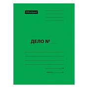 Скоросшиватель OfficeSpace "Дело", картон мелованный, 300г/м2, зеленый, пробитый, до 200л. (арт. 195078)