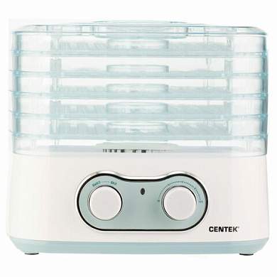 Сушилка для овощей CENTEK CT-1659, объём 5 л, 270 Вт, 5 поддонов, механическое управление, белая, CT-1659 White (арт. 457607)