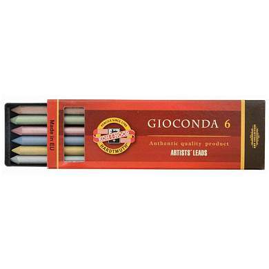 Грифели цветные для цанговых карандашей Koh-I-Noor "Gioconda", 5,6мм, металлик ассорти, 6шт., пластик коробвый (арт. 298325)