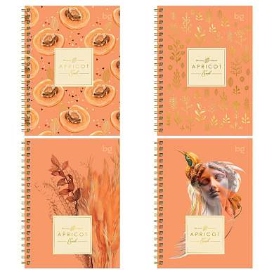 Записная книжка А6 96л., на гребне BG "Apricot Crush", глянцевая ламинация, тиснение фольгой, твердая обложка (арт. 364446)