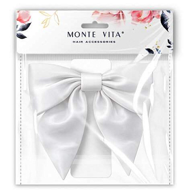 Бант для волос 17х7,5х15 см, на заколке, белый, MONTE VITA (МОНТЕ ВИТА), 458839 (арт. 458839)