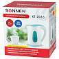 Чайник SONNEN KT-2016, 2 л, 2200 Вт, закрытый нагревательный элемент, пластик, белый/голубой, 453417 (арт. 453417)