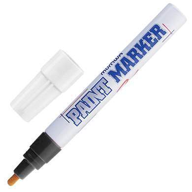 Маркер-краска лаковый (paint marker) MUNHWA, 4 мм, ЧЕРНЫЙ, нитро-основа, алюминиевый корпус, PM-01 (арт. 151481)