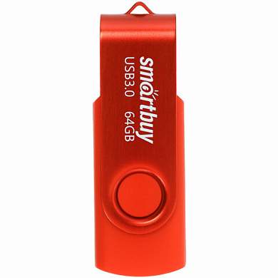 Флеш-диск 64 GB SMARTBUY Twist USB 3.0, красный, SB064GB3TWR (арт. 513913)