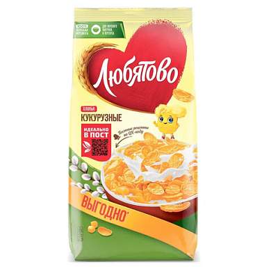 Хлопья кукурузные ЛЮБЯТОВО, 600 г, 7200088000_280 (арт. 624847)
