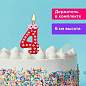 Свеча-цифра для торта "4" "С глазками", 6 см, ЗОЛОТАЯ СКАЗКА, с держателем, в блистере, 591407 (арт. 591407)