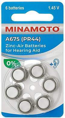 Элемент питания Minamoto ZA675 (PR44) BL6 для слуховых аппаратов (арт. 828888)